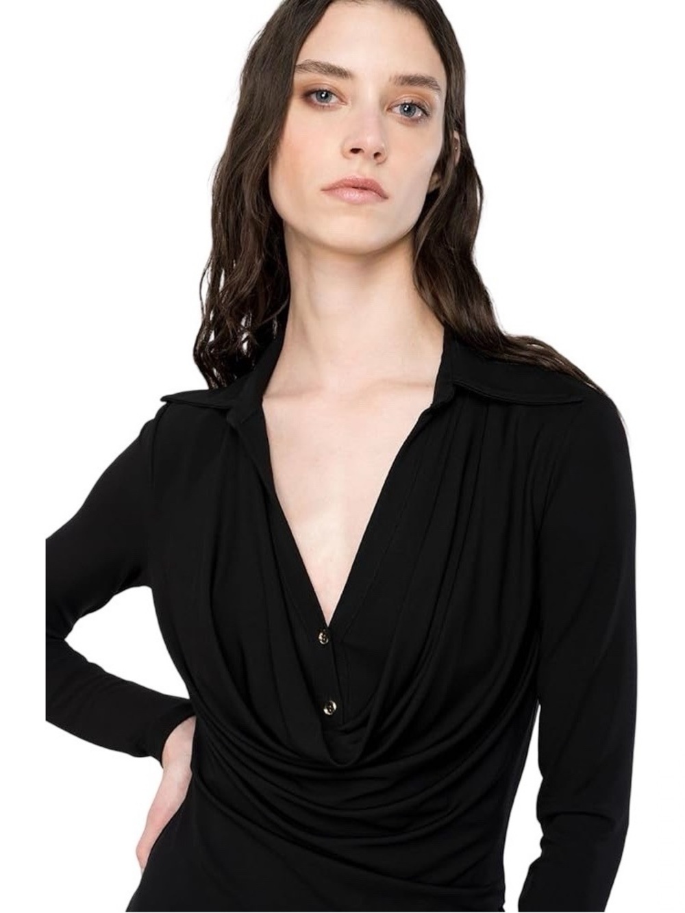 Pinko Adone Abito Fluido Dress Sz M Black
